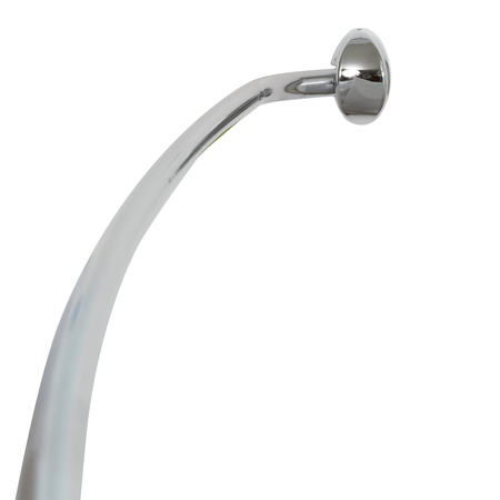 ZENNA HOME NeverRust Aluminum Curved Shower Rod, 44 to 72 in., Chrome E35603SS01
